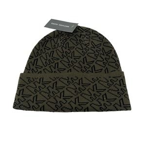 Michael Kors Beanie Hat Men/Unisex Olive Green Style 34168 MK Signature $58